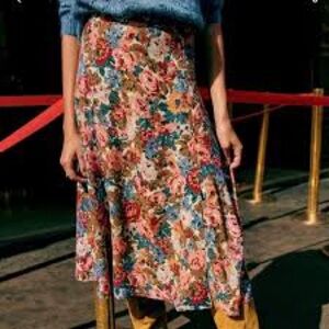 NWT Sezane Tabata Midi Skirt - Fleurs d’Octobre